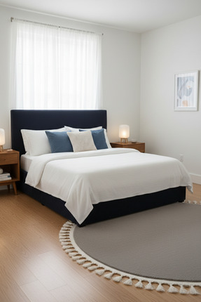 WOOF HOME Comfort Yuvarlak Ponpon Saçaklı Peluş Halı(Yatak Odası- Çocuk Odası...