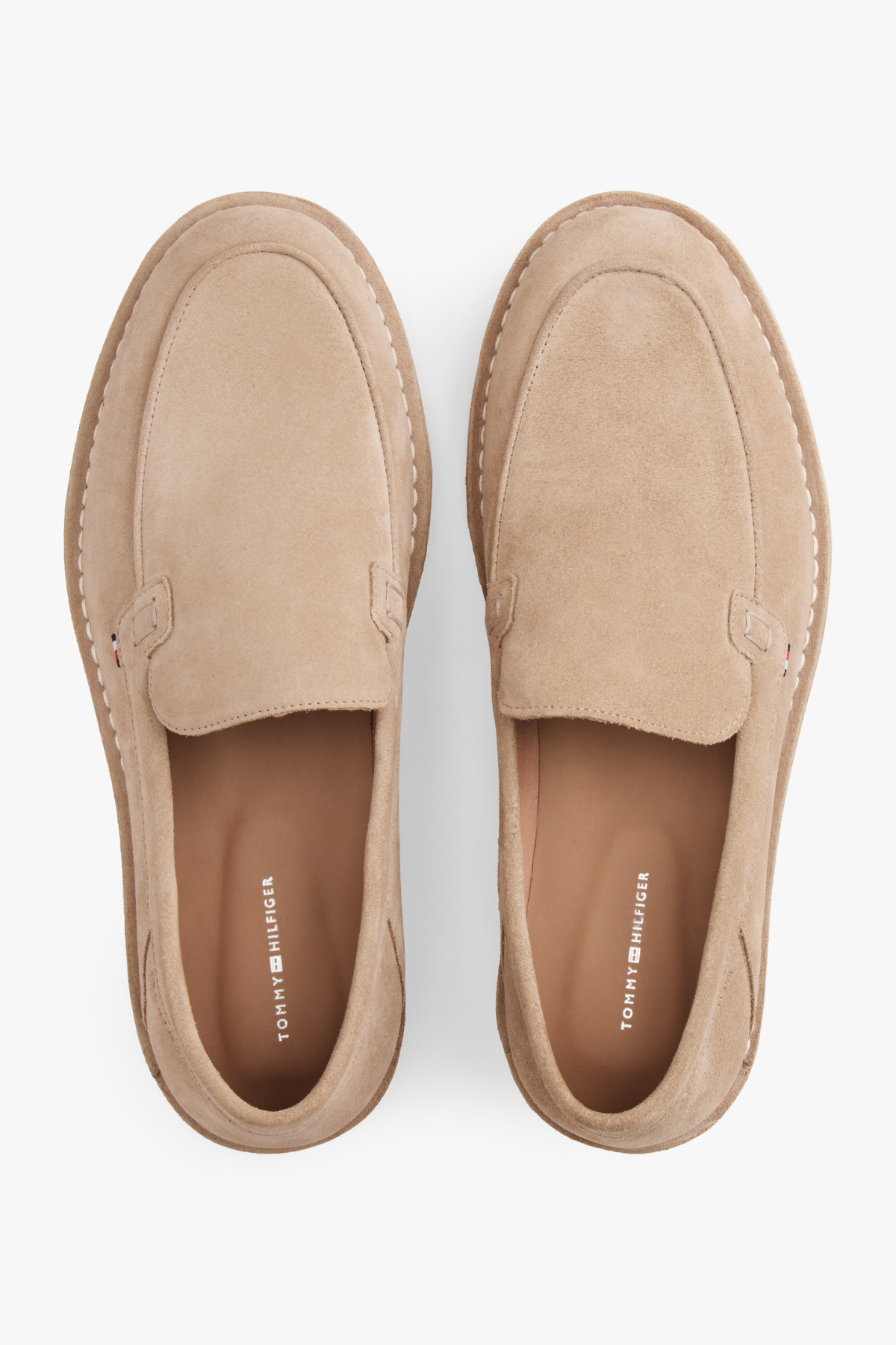Tommy Hilfiger Erkek Dikişli Bej Süet Loafer görsel 3