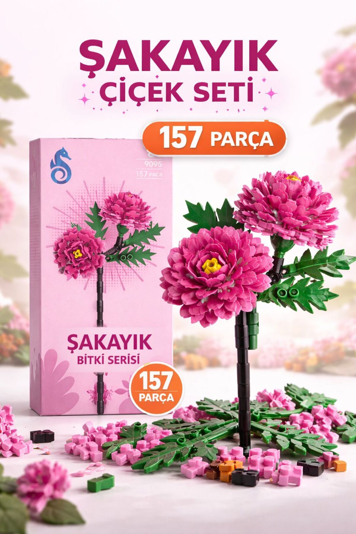 ZİVENTA Dekoratif Çiçek Modeli Legosu Hediyelik Solmayan Çiçek
