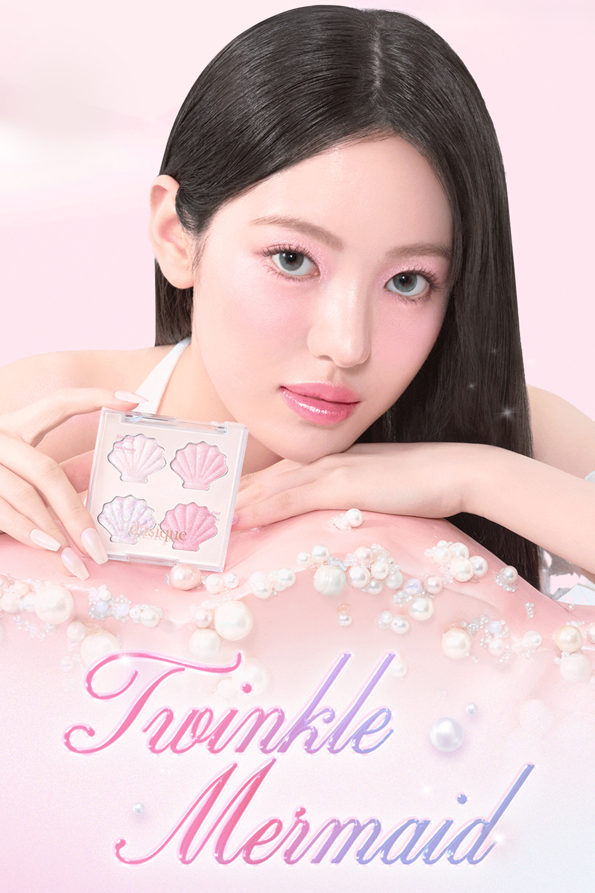 پالت هایلایتر Shine Glowy شماره 01 Twinkle Mermaid - هایلایتر ژلی با درخشندگی چند بعدی — صورتی 9039 — تصویر 9 از 9