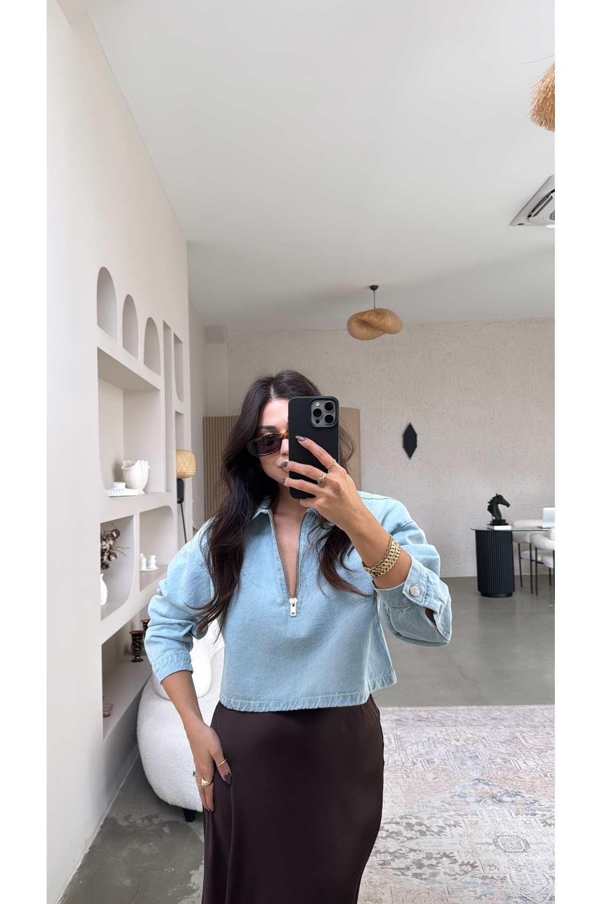 Buket Teke  Açık Renk Jean Sweat - Görsel 2