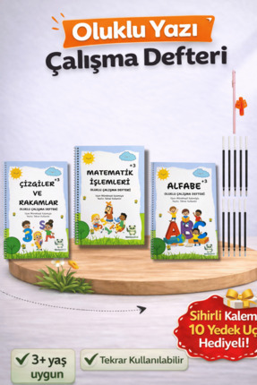 Nimbookid Sihirli Kalemli Oluklu(Kabartmalı) Alfabe,Çizgiler Rakamlar ve Mate...