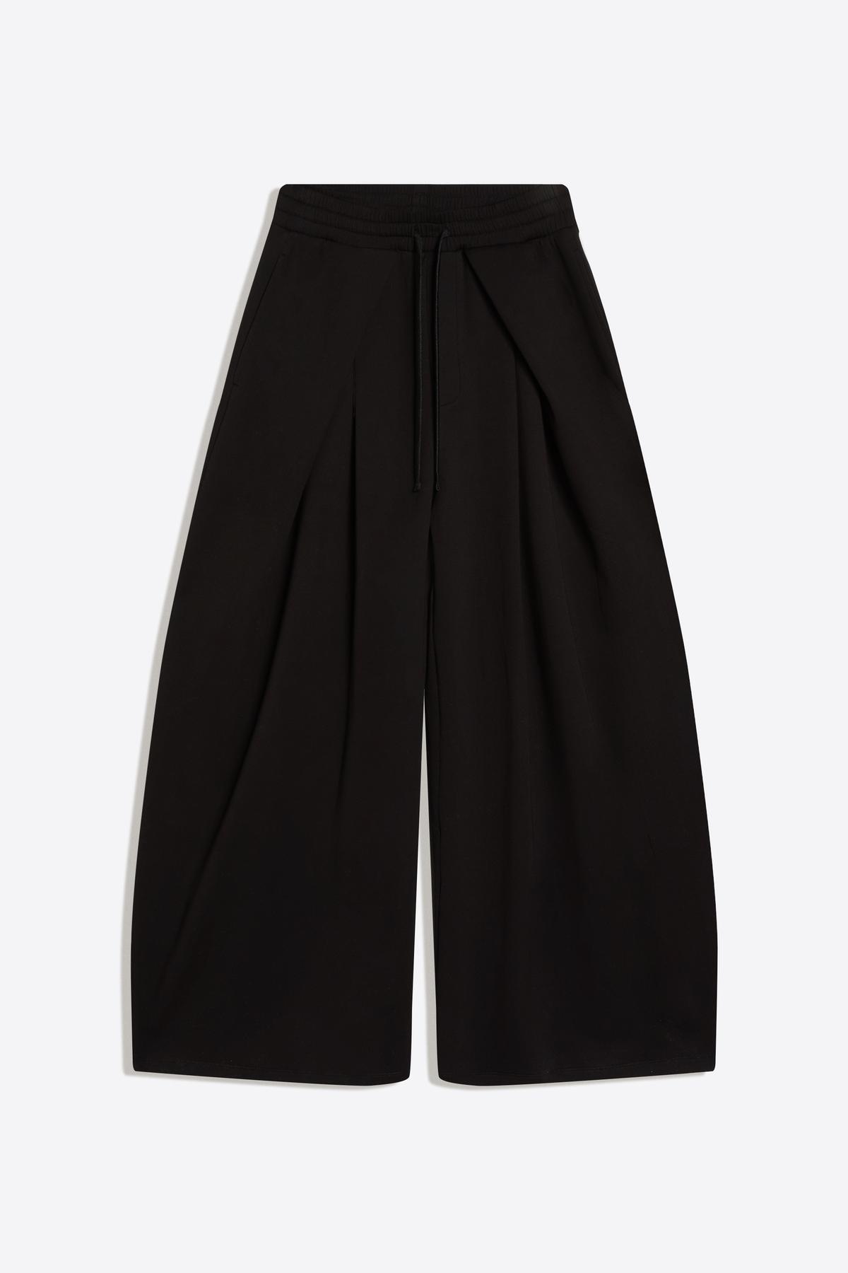 Bershka  Stoperli neopren görünümlü geniş paça pantolon - Görsel 5
