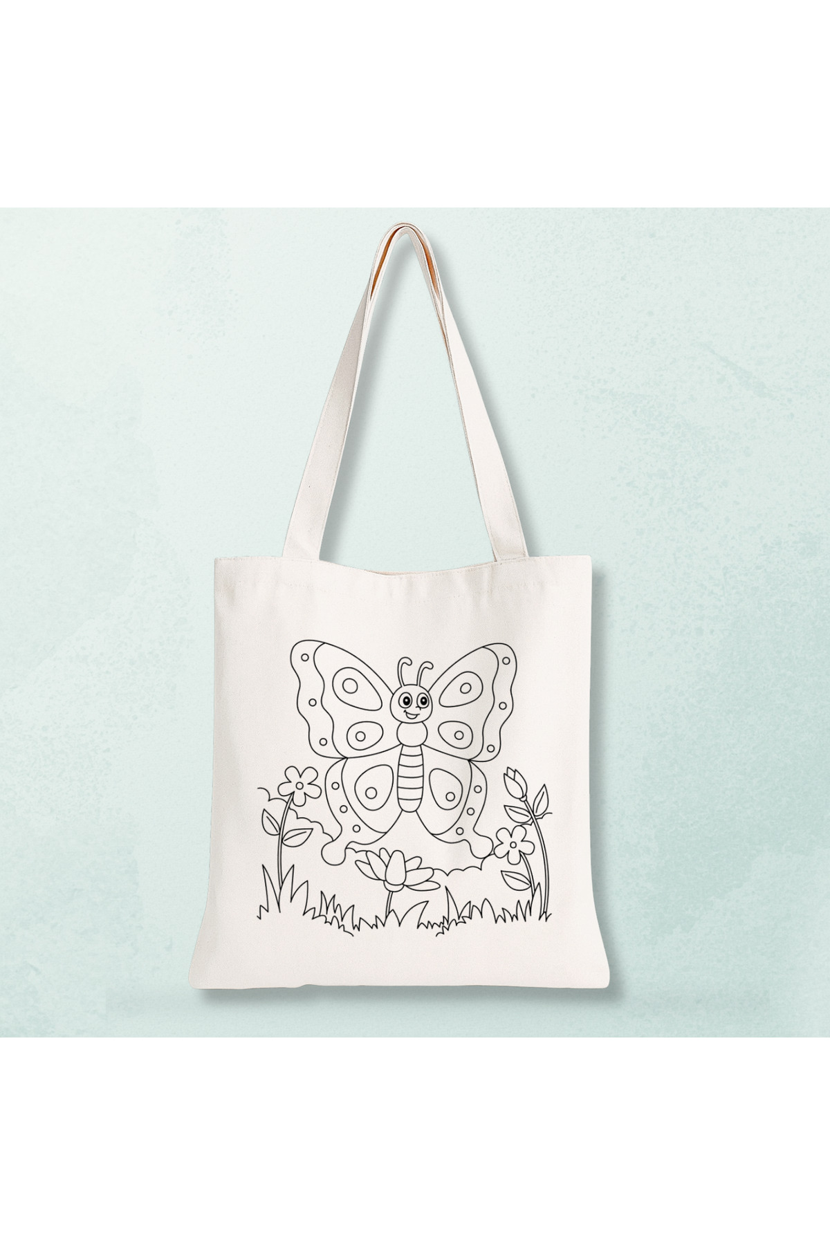 Cemira 5'li Paket Kelebek Boyanabilir Bez Çanta 35x40 cm - Çocuk Doğum Günü ve Sınıf Etkinlik Seti fotoğrafı 2 (önizleme)