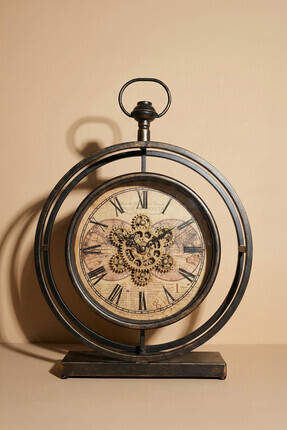 Perotti Waller v2 Çarklı Saat 50x35 Cm Dekoratif Dönen Çarklı Ofis Ve Masa Saati