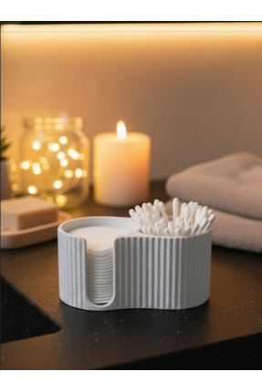 El Emeği Mat Dokulu 3D Banyo Seti - Hijyenik Makyaj Pamuğu ve Kulak Çubuğu Dü...