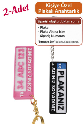 lina hobby Kişiye Özel İsimli ve Plakalı Anahtarlık Seti - Sevgililere Özel M...