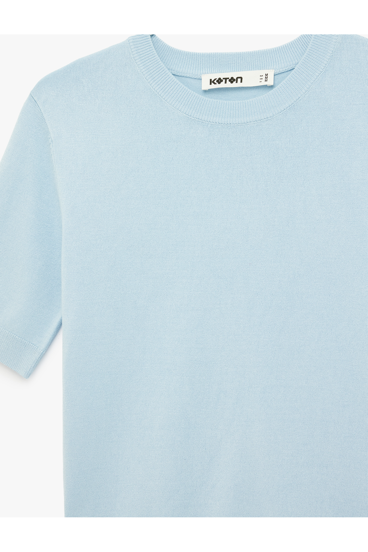 Koton  Bisiklet Yaka Kısa Kollu Triko Kazak - Görsel 5