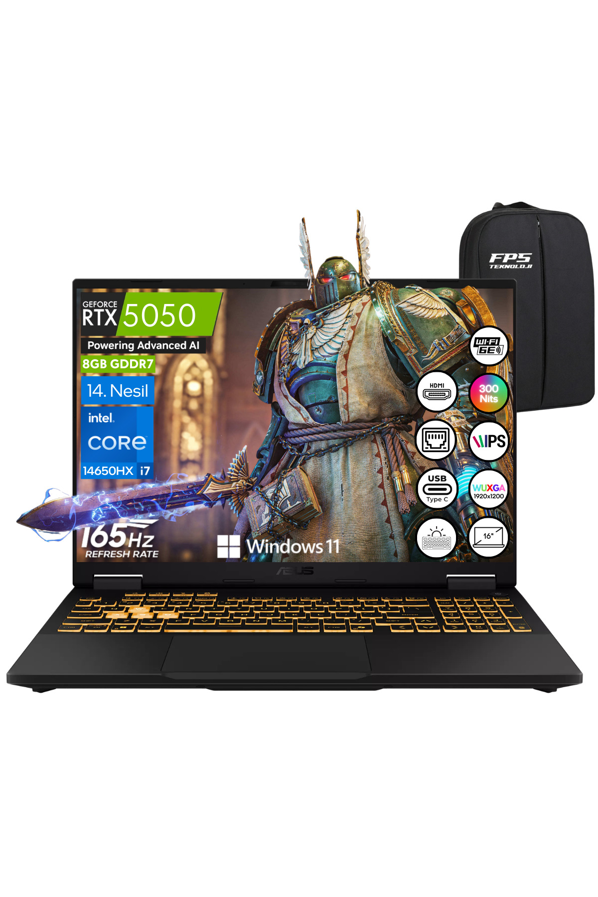 ASUS Tuf Gaming F16 İ7-14650HX RTX5050 24GB RAM 1TB SSD 16