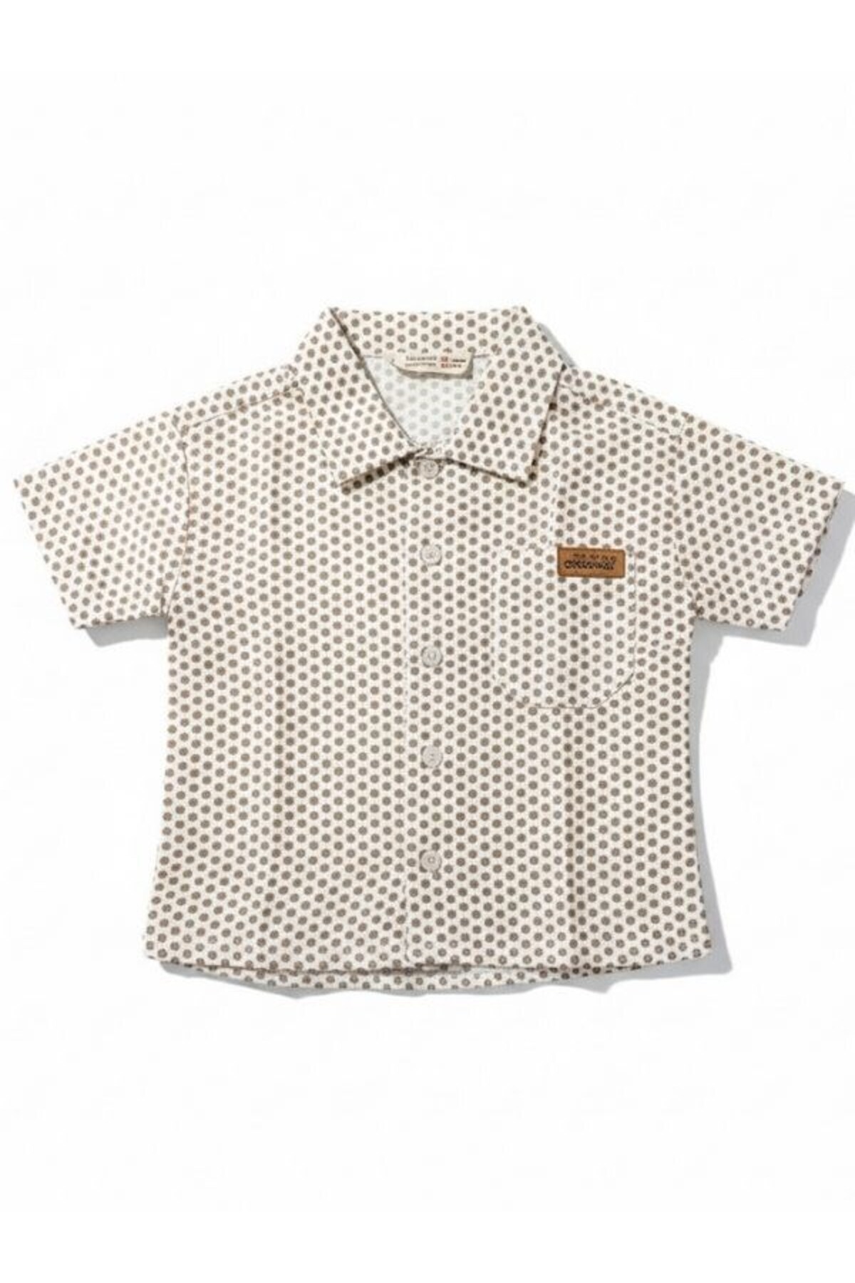 Zekids Erkek Bebek Desenli Kısa Kollu Gömlek fotoğrafı 5 (önizleme)