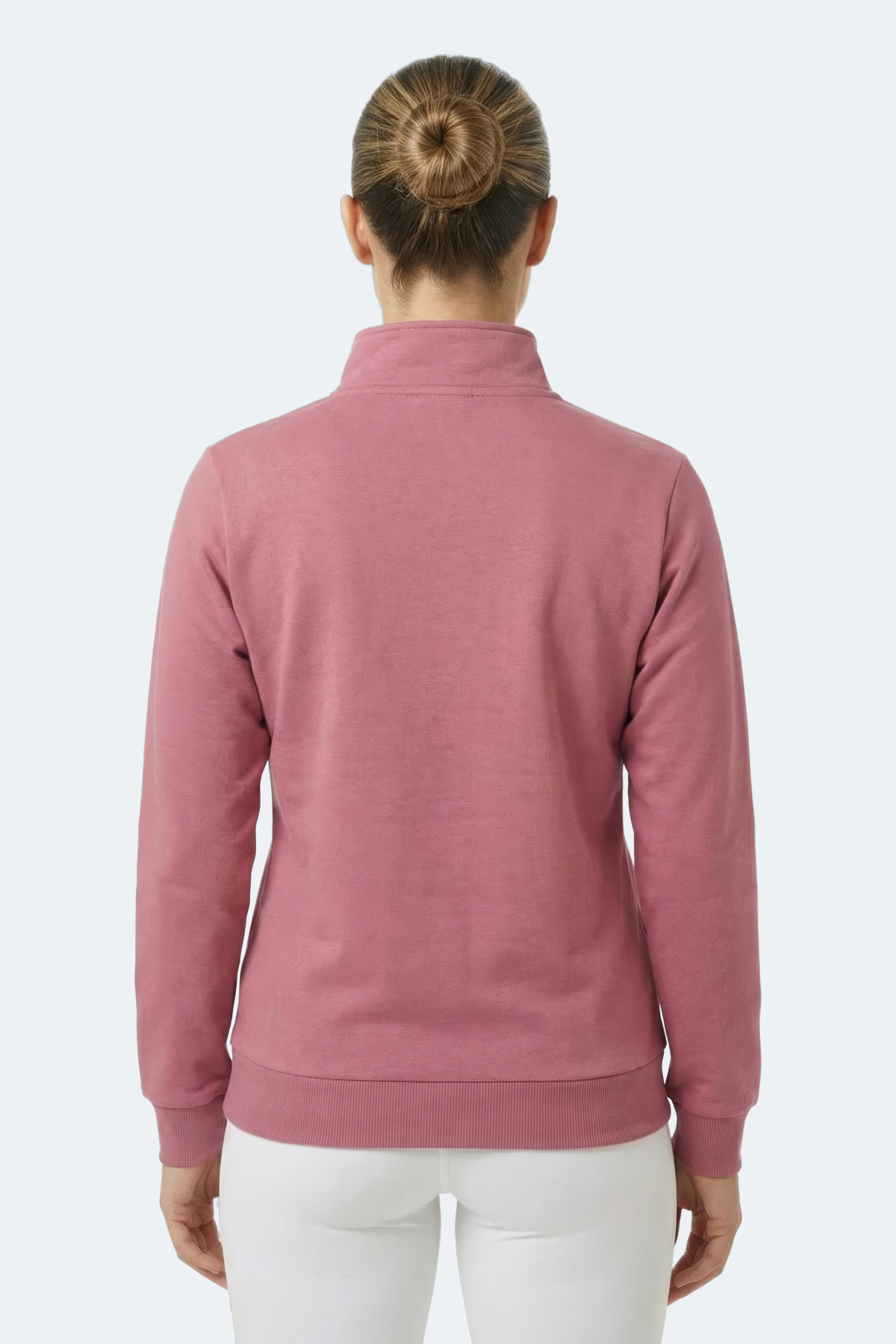 Slazenger MAXIS I Kadın Dik Yaka Fermuarlı Pembe Sweatshırt görsel 8