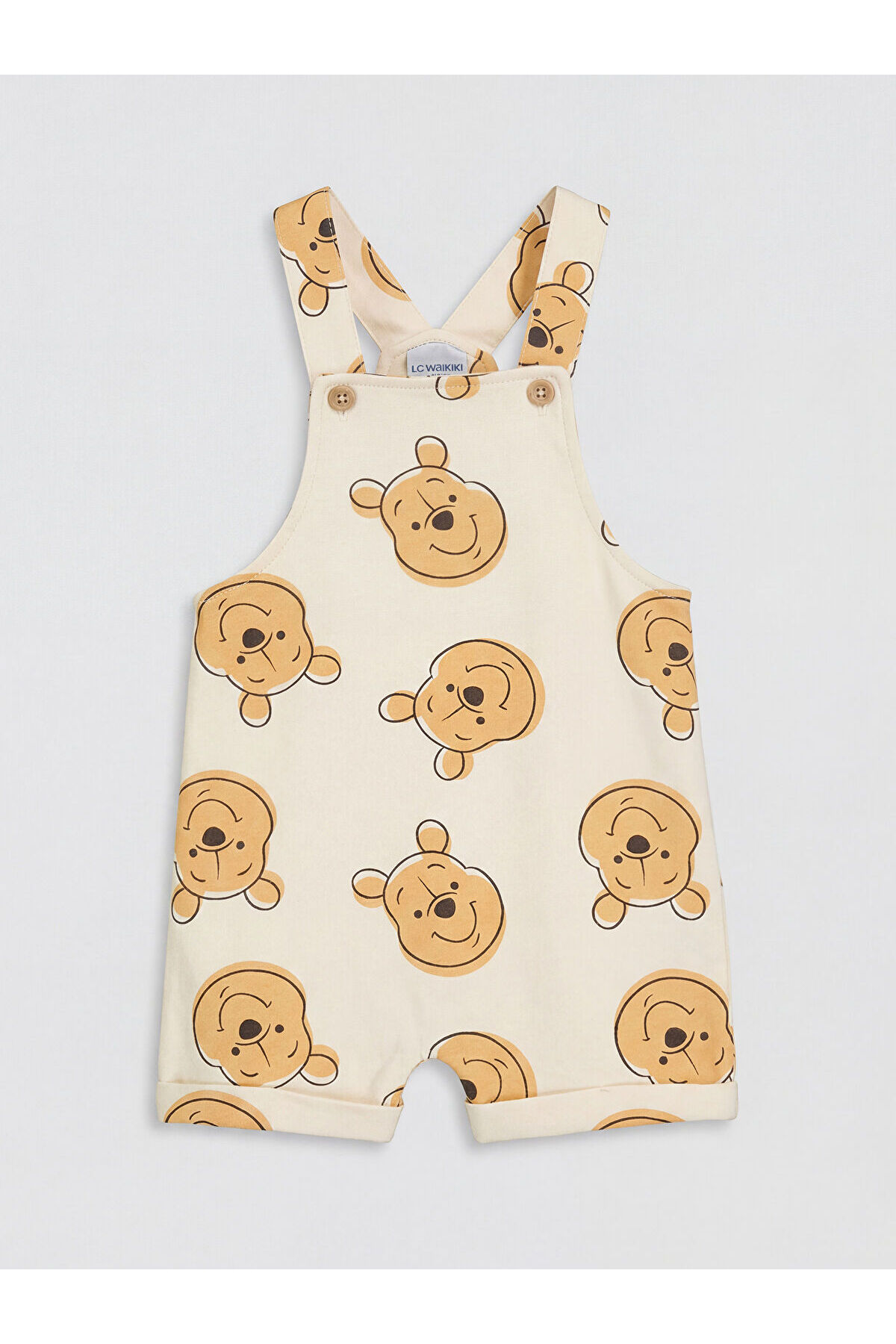 LC Waikiki Nevaa Collection Ekru Winnie the Pooh Baskılı Erkek Bebek Salopet ve Tişört fotoğrafı 4 (önizleme)
