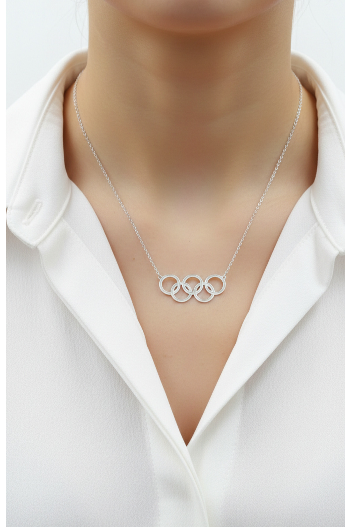 Moda Hilye www.modahilye.com 925 Ayar Gümüş Olimpiyat Kolye görsel 3