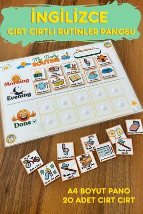 Anonim Yayıncılık İngilizce Cırt Cırtlı Rutin Tablosu – Okul Öncesi Eğitici D...