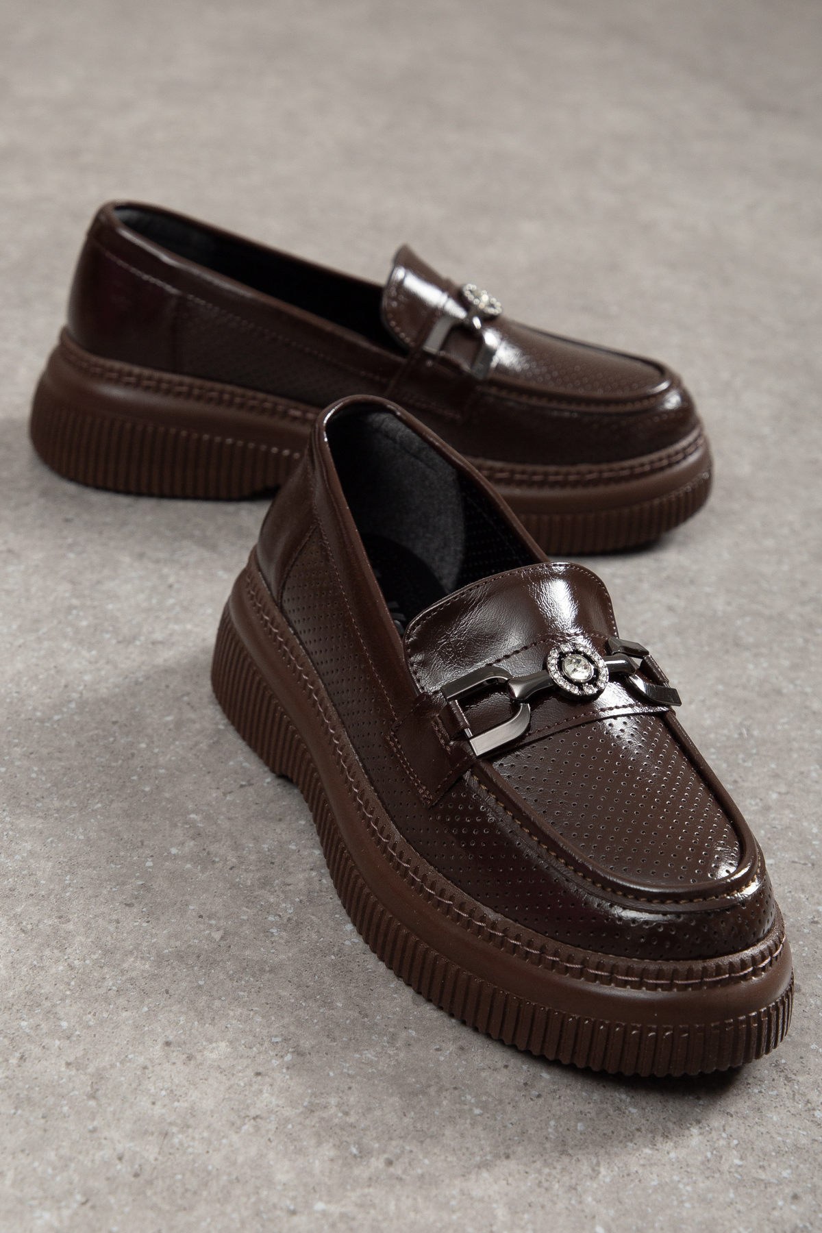 Clara Saddled Perforated Breathable Stylish Women Loafers