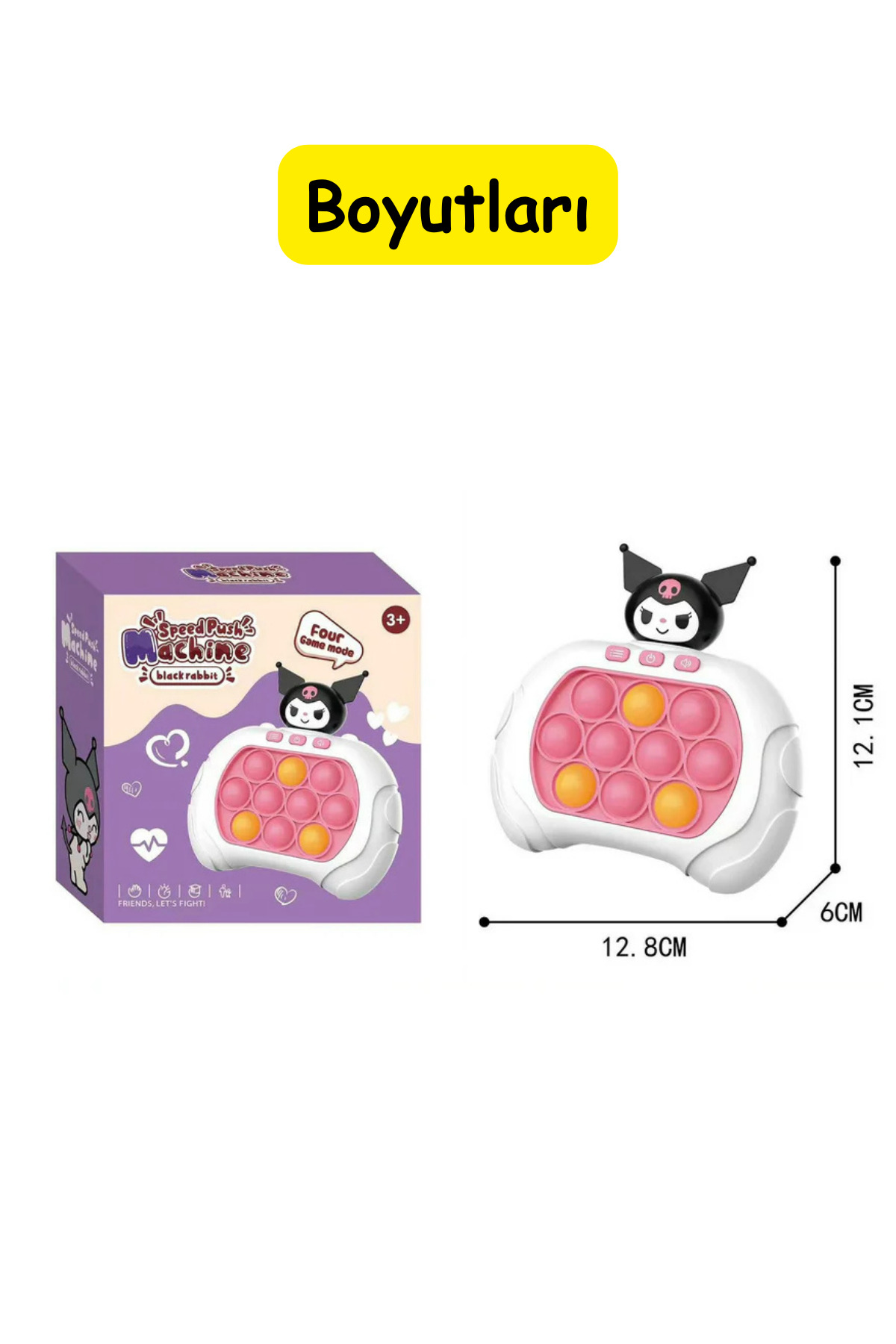 düşler oyuncak dünyası Işıklı Sesli Müzikli Kuromi Karakterli Popit Pilli Eğitici Stres Giderici Quick Push Konsol KUROMİ fotoğrafı 5 (önizleme)
