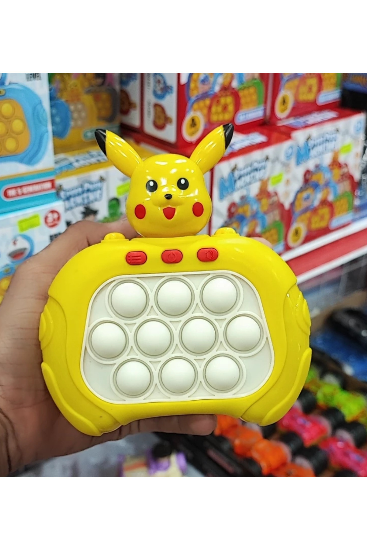 düşler oyuncak dünyası Işıklı Sesli Müzikli Pikachu Karakterli Popit Pilli Eğitici Stres Giderici Quick Push Konsol PİKAÇU fotoğrafı 2 (önizleme)