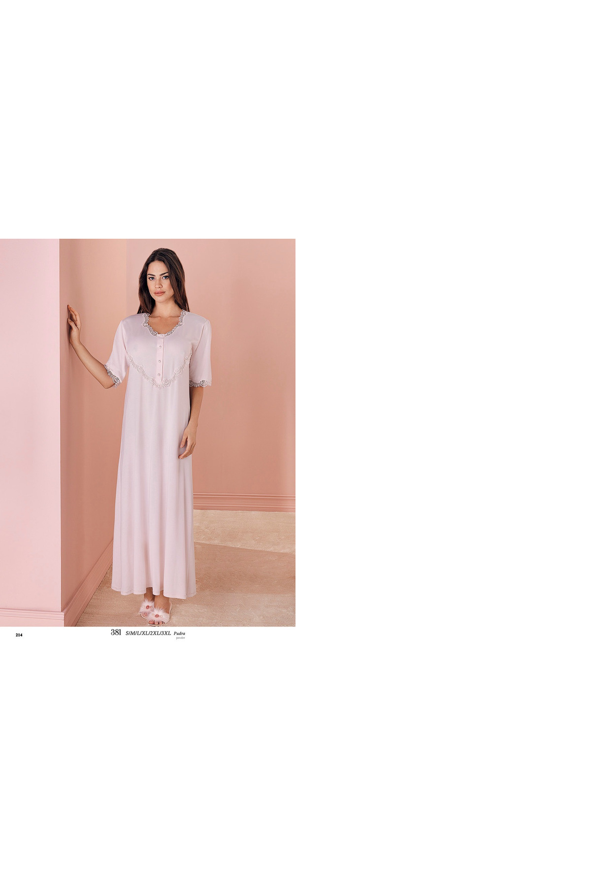 Espuar Kadın 381 Penye Rahat Lohusa Tek Gecelik