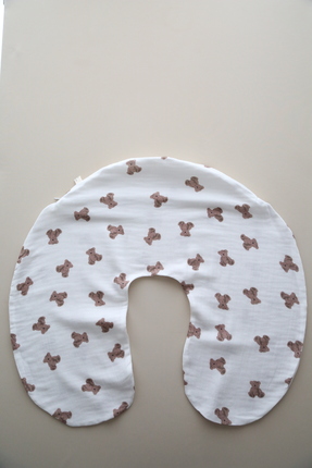 BabyKAR Bear Emzirme Yastığı Kılıfı – Çıkarılabilir %100 Pamuk Müslin Yedek K...