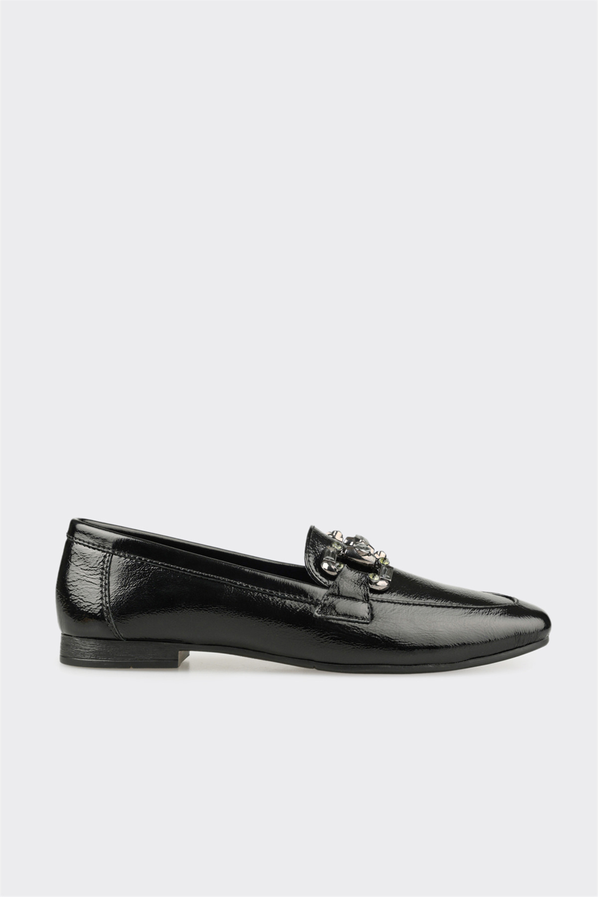 Black Leather Women's Casual Shoes