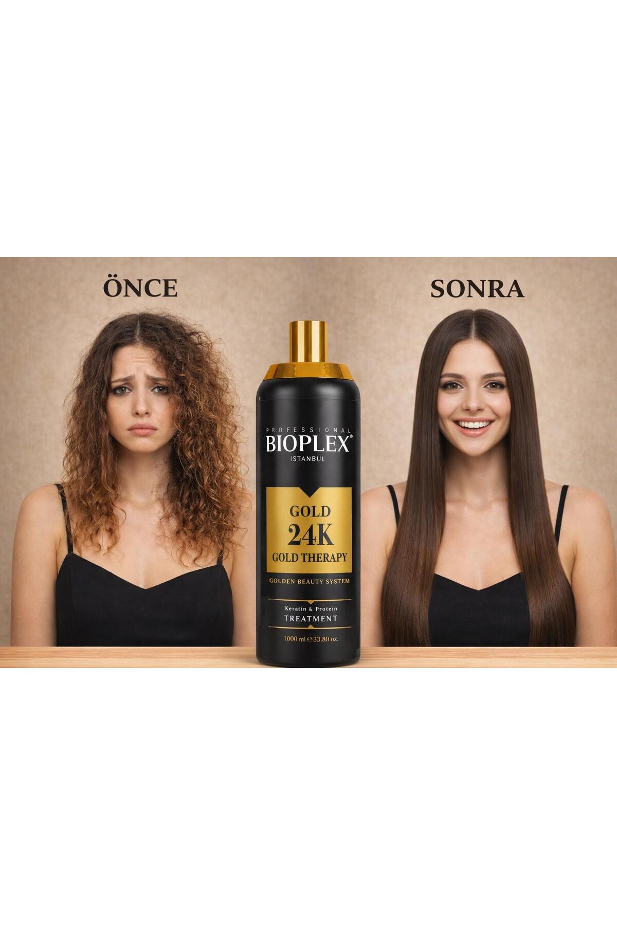 24K GOLD THERAPY Keratin & protein TREATMENT 1000 ml — 24K KERATİN BAKIMI — تصویر 2 از 3