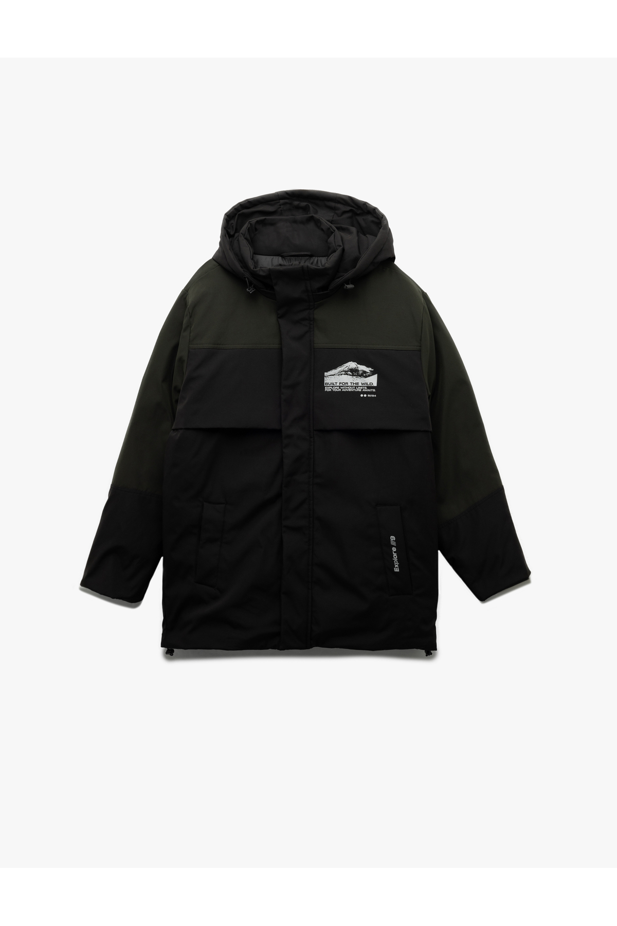 Çıkarılabilir Kapşonlu Baskılı Cep Detaylı Parka Mont — مشکی 6WAM00023HW — تصویر 4 از 7