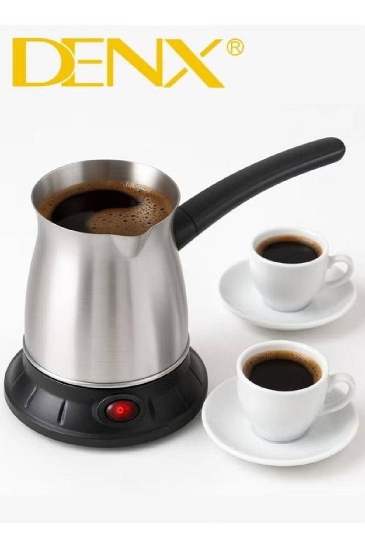 DX2086 Electric Turkish Coffee Pot 650W Stainless Steel 0.5L with 360° Rotating Base, ZFCODX2086,