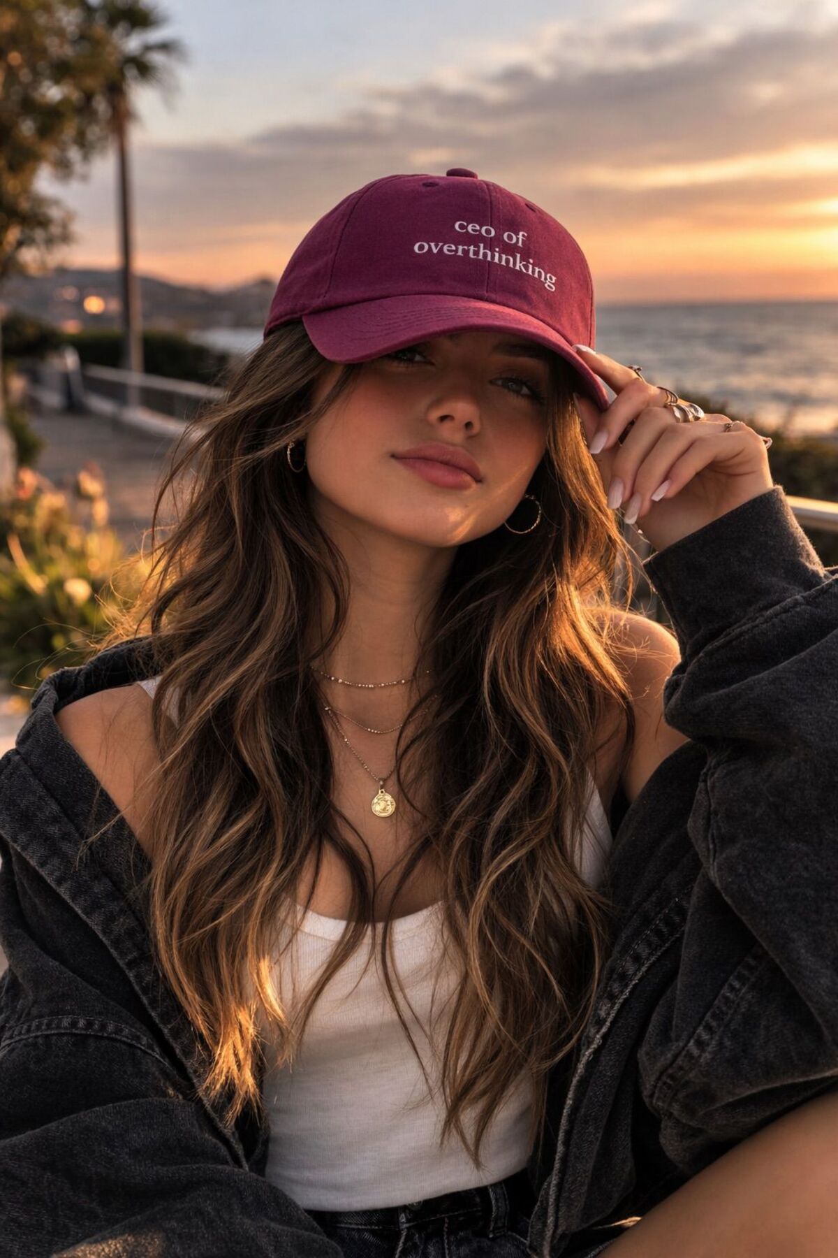 sf collection Unisex Ceo Of Overthinking Baskılı Spor Şapka, Ayarlanabilir Pamuklu Cap Günlük Kombin Şapkası görsel 2