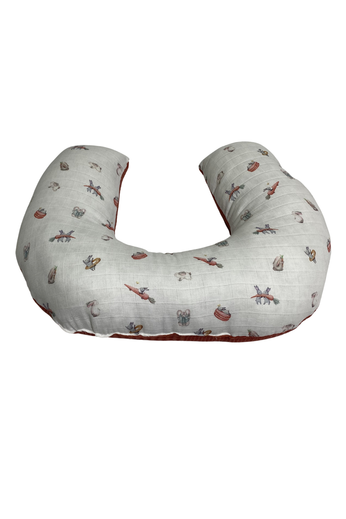 Happy Baby Dikiş Atölyesi Emzirme Yastığı C Yastık Çift Taraflı Bebek Destek Minderi Hamile Yastığı Müslin Waffle Yenidoğan fotoğrafı 4 (önizleme)