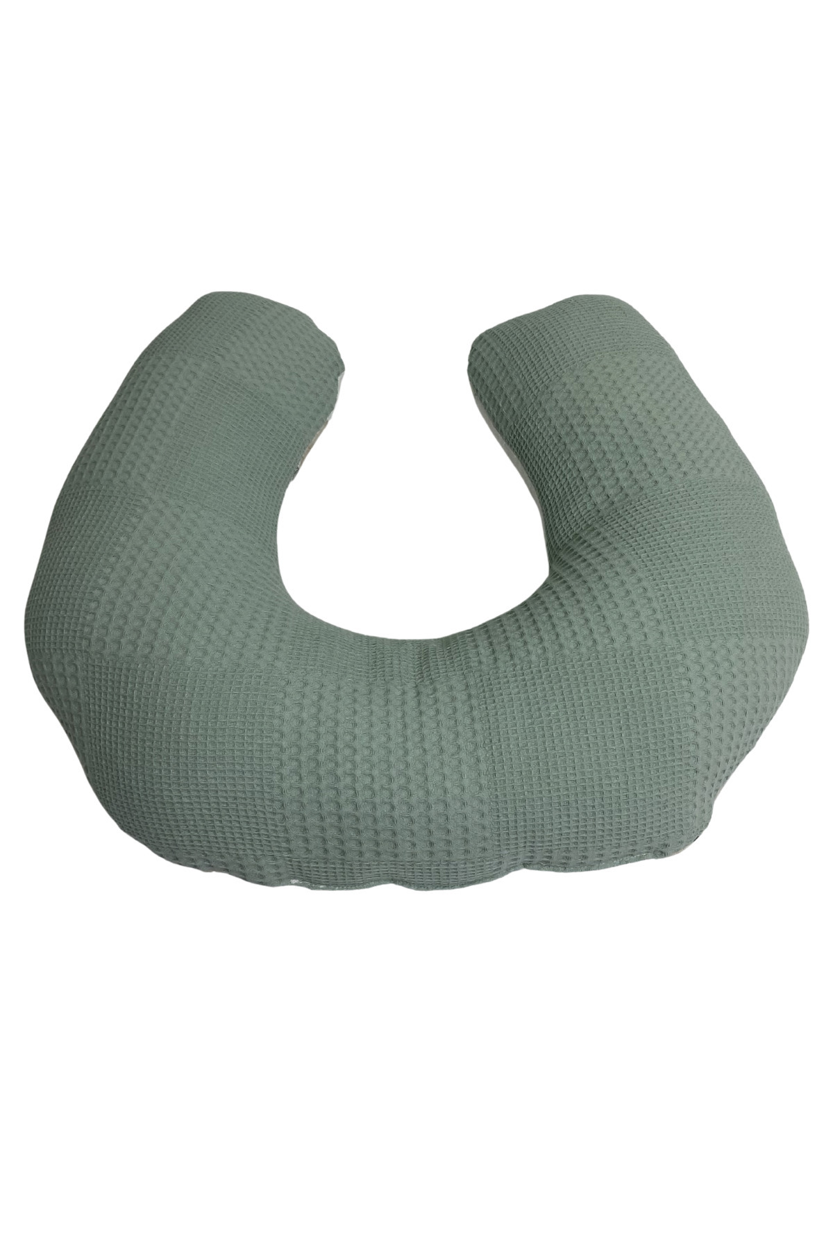 Happy Baby Dikiş Atölyesi Emzirme Yastığı C Yastık Çift Taraflı Bebek Destek Minderi Hamile Yastığı Müslin Waffle Yenidoğan fotoğrafı 3 (önizleme)