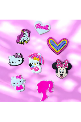 Buki'nin Atölyesi Jibbitz Terlik Süsü 8 Li Set Hello Kitty,Kalp, Kalp Barbie,...