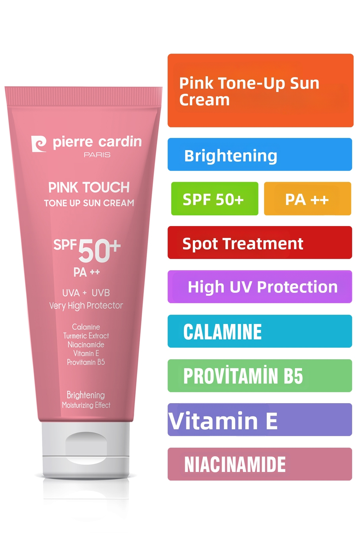واقي شمسي للوجه لتوحيد لون البشرة وتفتيحها بلمسة وردية SPF50+/PA++ - 50 مل