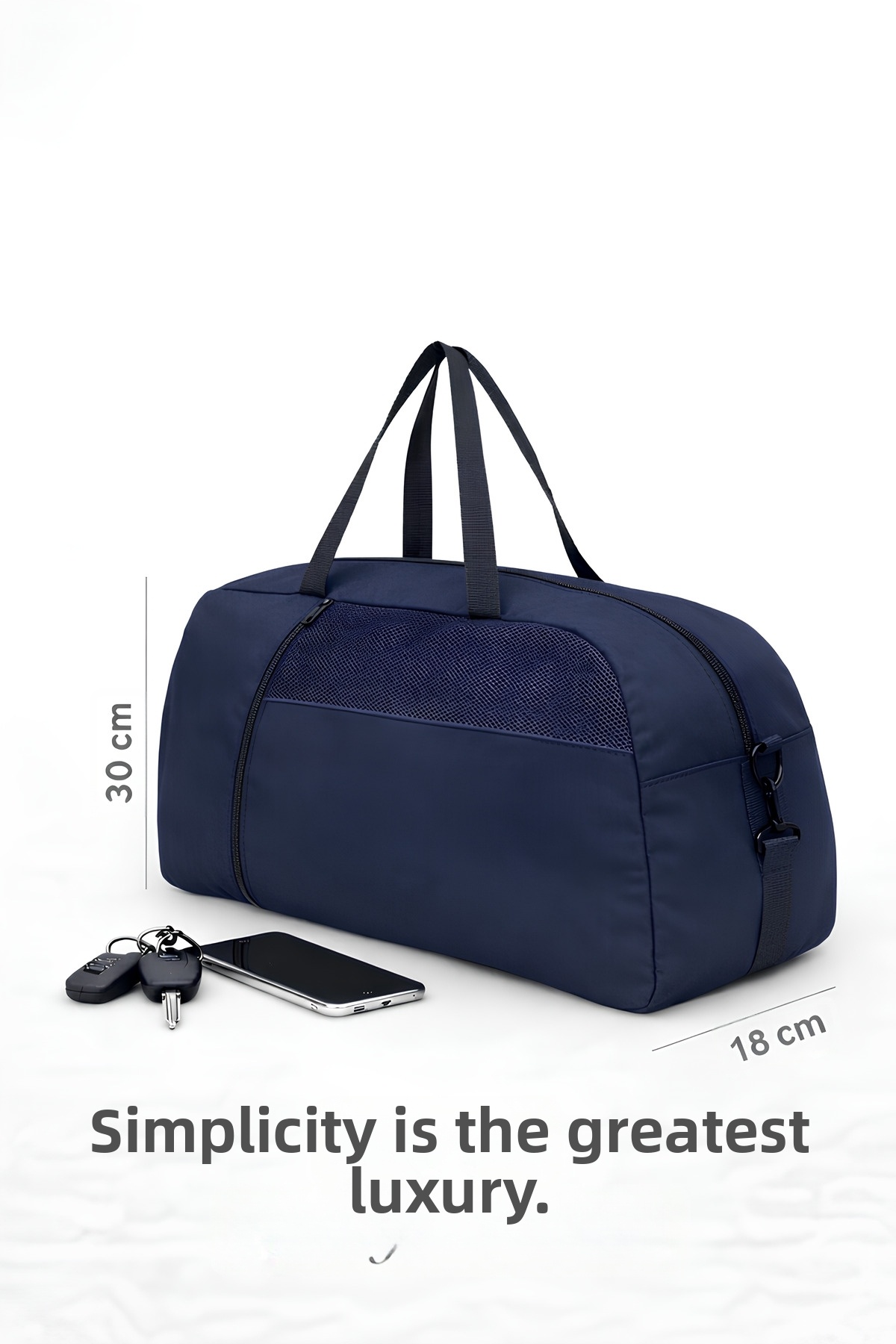 حقيبة يد للسفر من Kaff باللون الأزرق الداكن مع جيب...