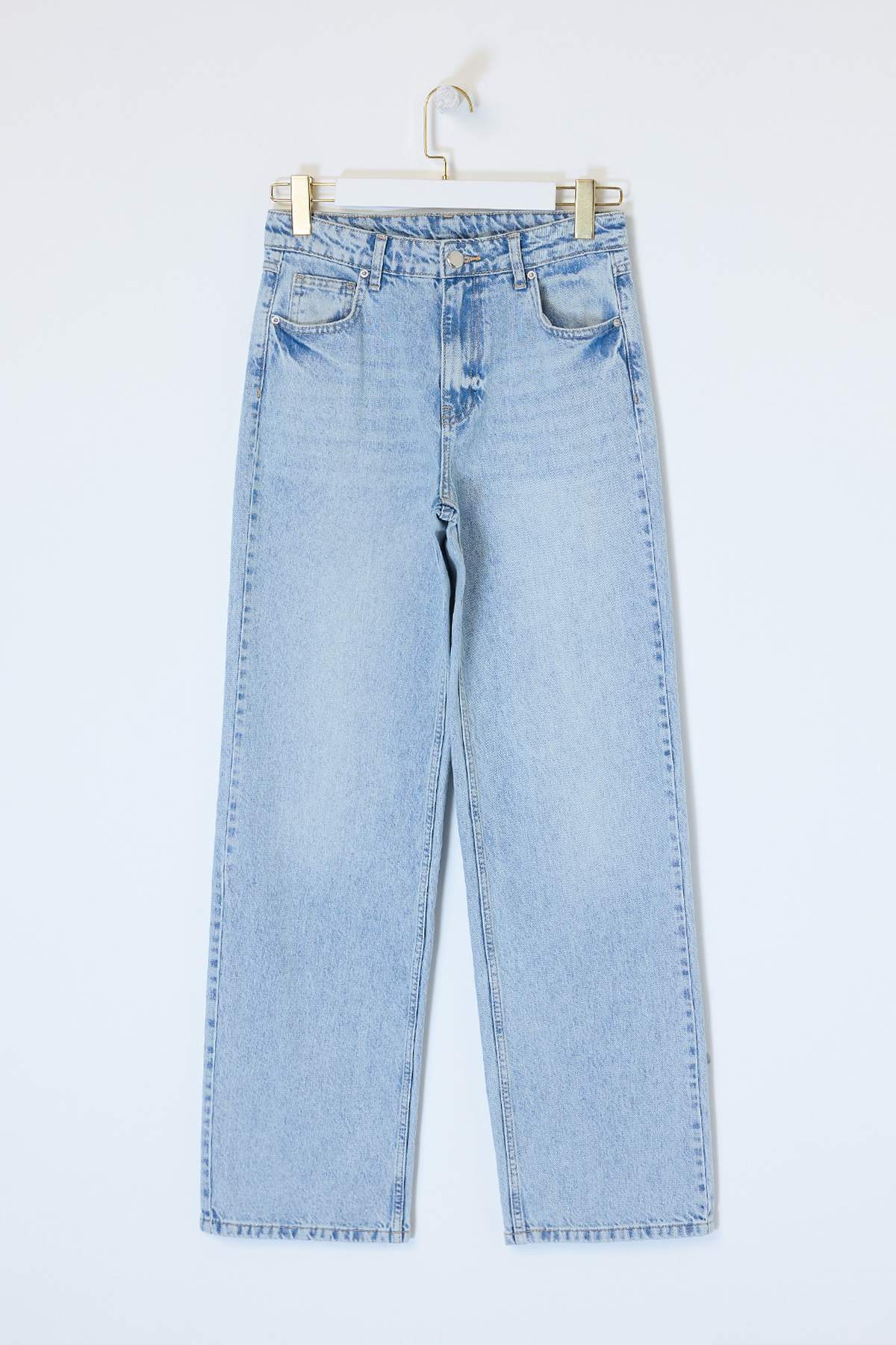 Trendyolmilla  Mavi More Sustainable Yüksek Bel Straight/Düz Kesim %100 PamukluJeans TWOSS26JE00177 - Görsel 5