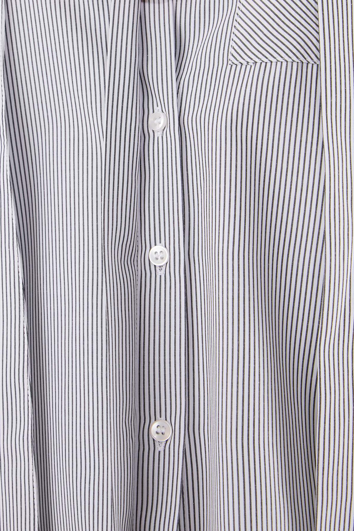 Trendyolmilla  Çok Renkli Çizgili Bağlama Detaylı Geniş Kalıp/Oversize Gömlek TWOSS26GO00070 - Görsel 5