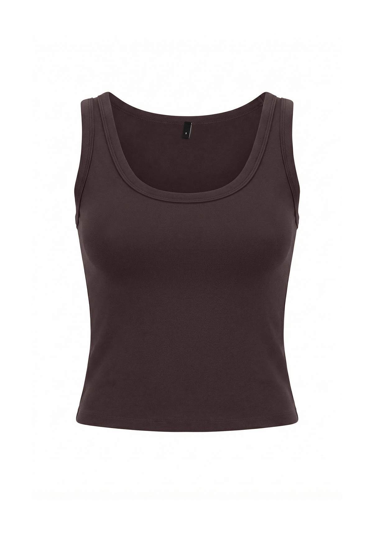 Trendyolmilla  Kahverengi Fırçalı Soft Kumaş Örme Spor Üst/Bluz THMSS26BZ00008 - Görsel 5