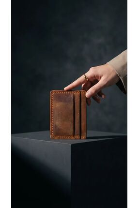Deri Sepeti El Yapımı Hakiki Deri Slim Kartlık 5 Gözlü Taba