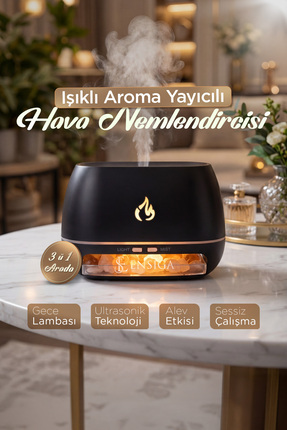 EN SİGA Hava Nemlendirici Tuz Lambalı Tuz Hediyeli Humidifier 200 ml Salt Lam...