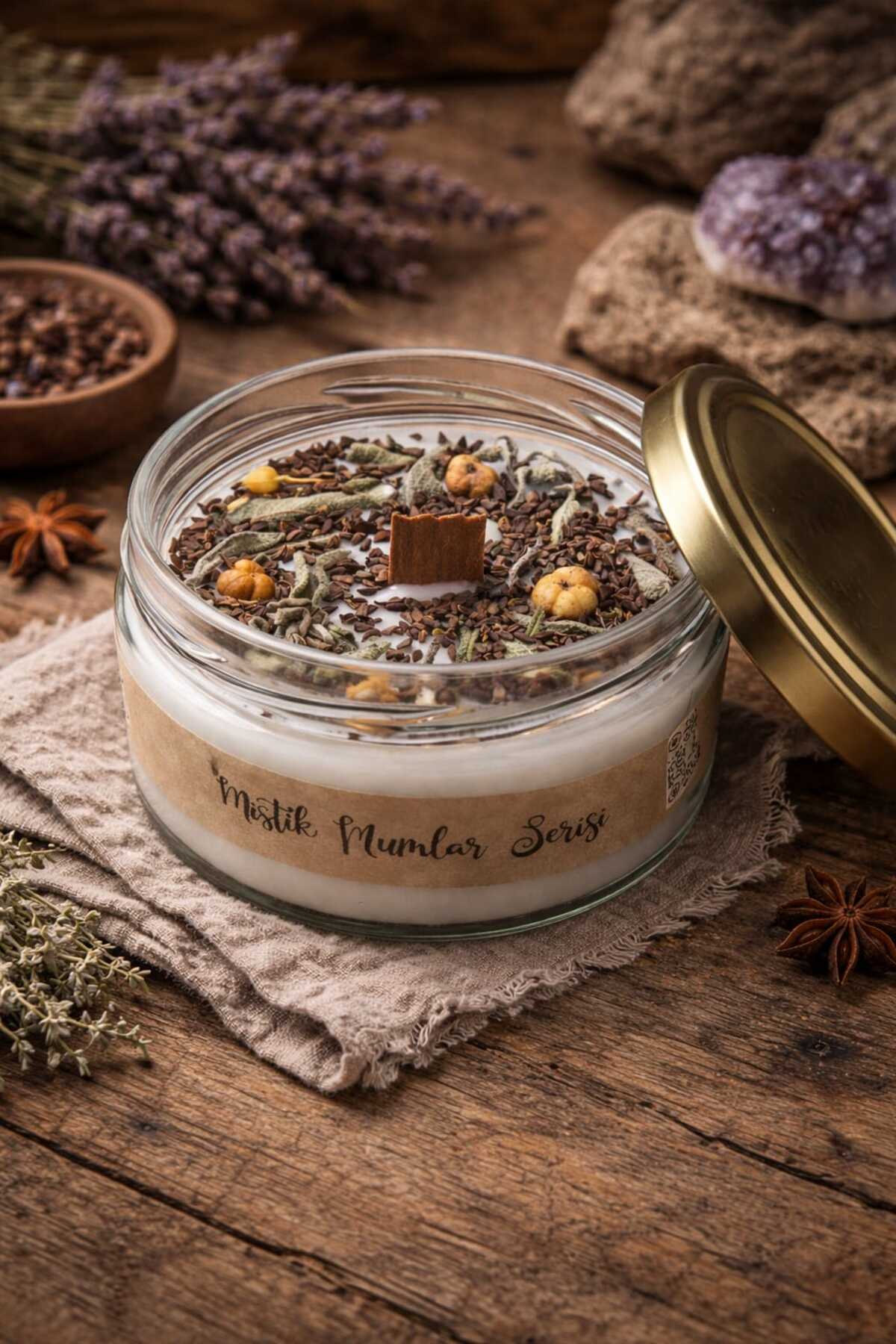 Aromatherapy Purification Peace Candle Sage Oat Seed | 300 g Soy Candle |