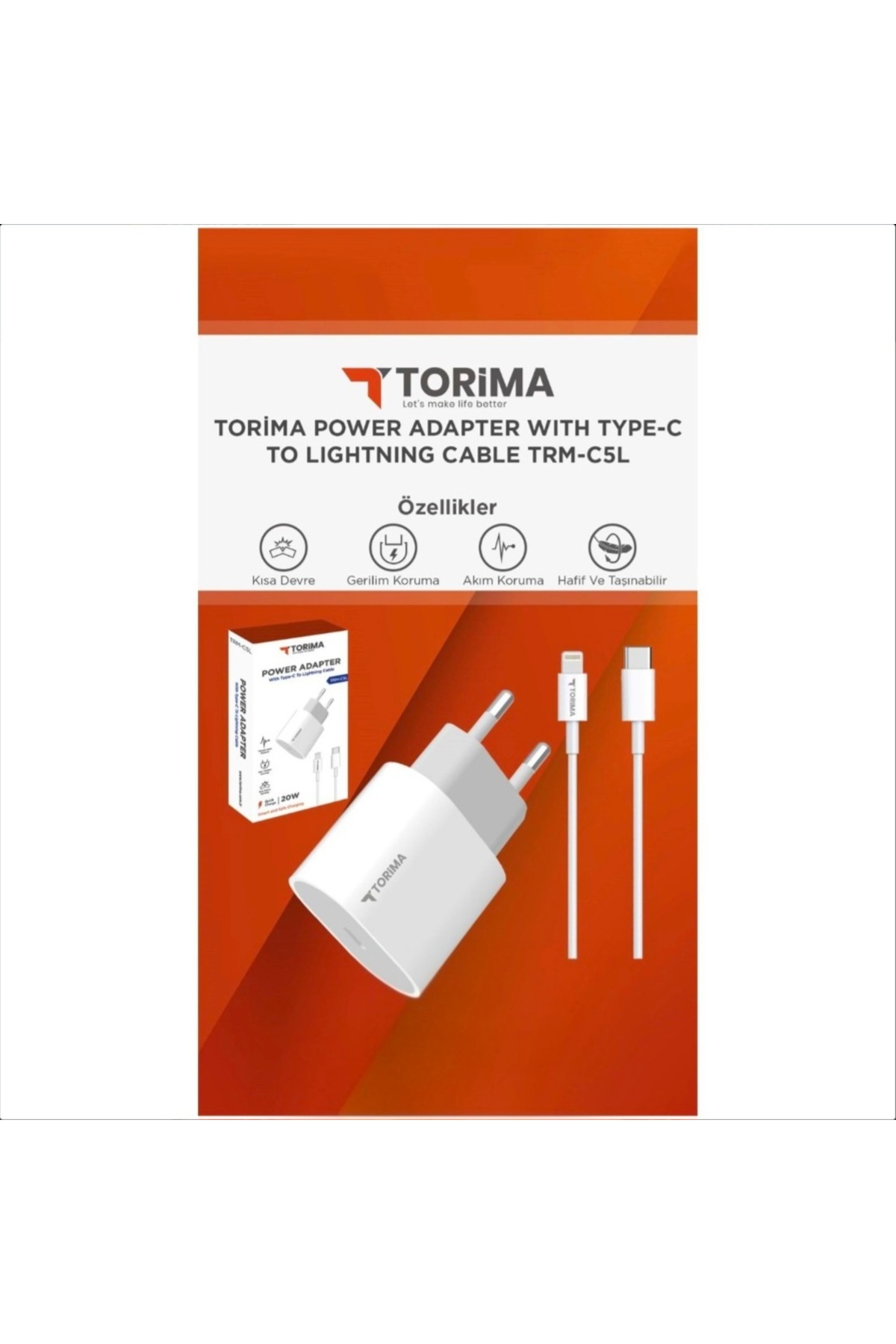 Torima C5L 20 W Lightning Kablolu Hızlı Şarj Aleti Fiyatları