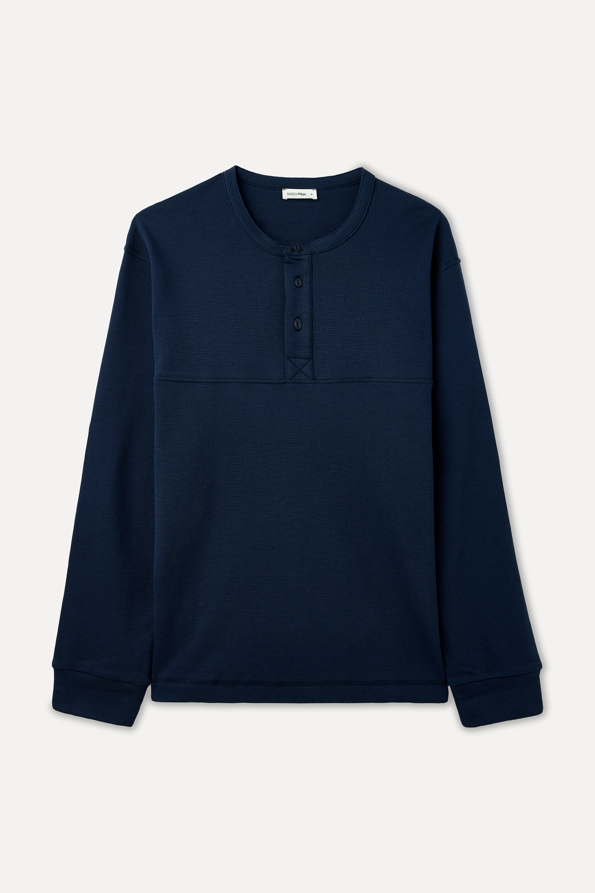 Mudo Erkek Lacivert Comfort Fit Henley Yaka Sweatshirt görsel 4