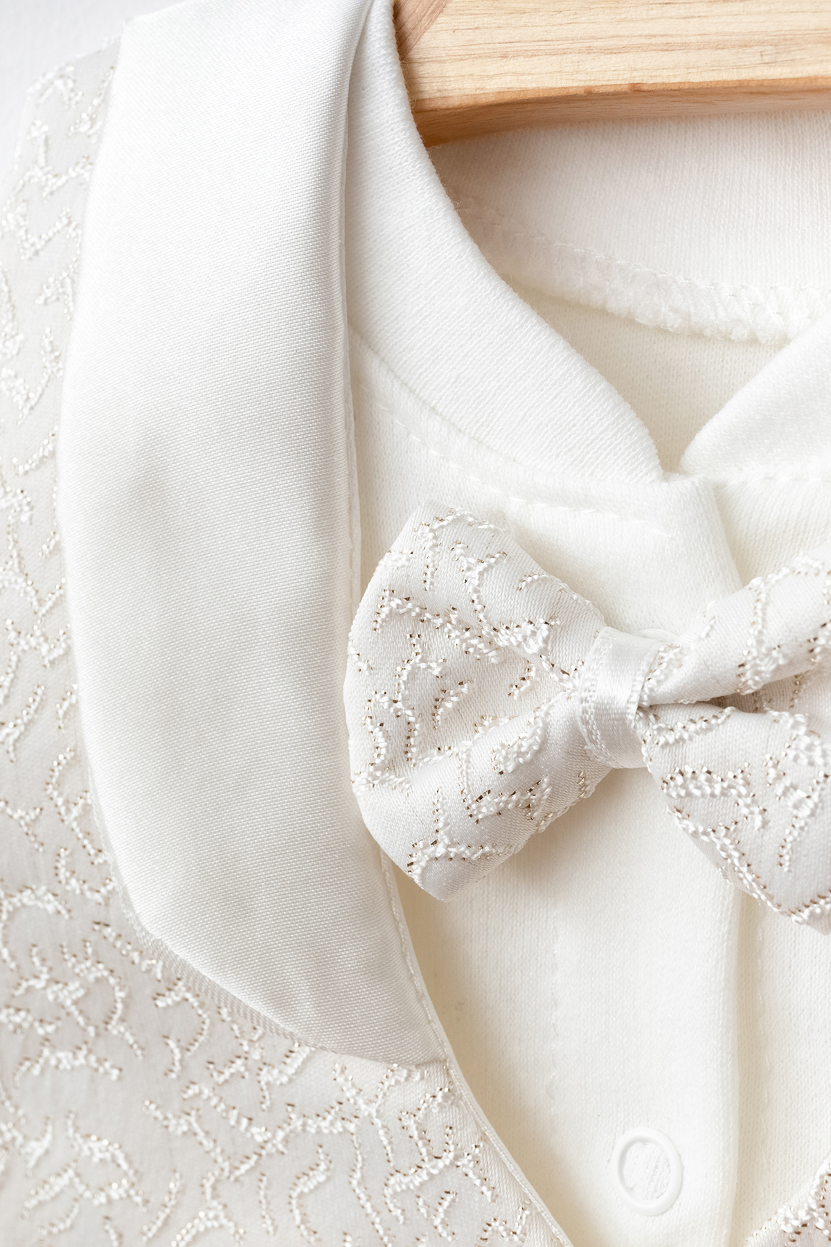 Petite Ponpon Baby Erkek Bebek Papyonlu Kremrengi Yenidoğan Mevlüt Takımı Bebek Hediyelik Sünnetlik fotoğrafı 3 (önizleme)