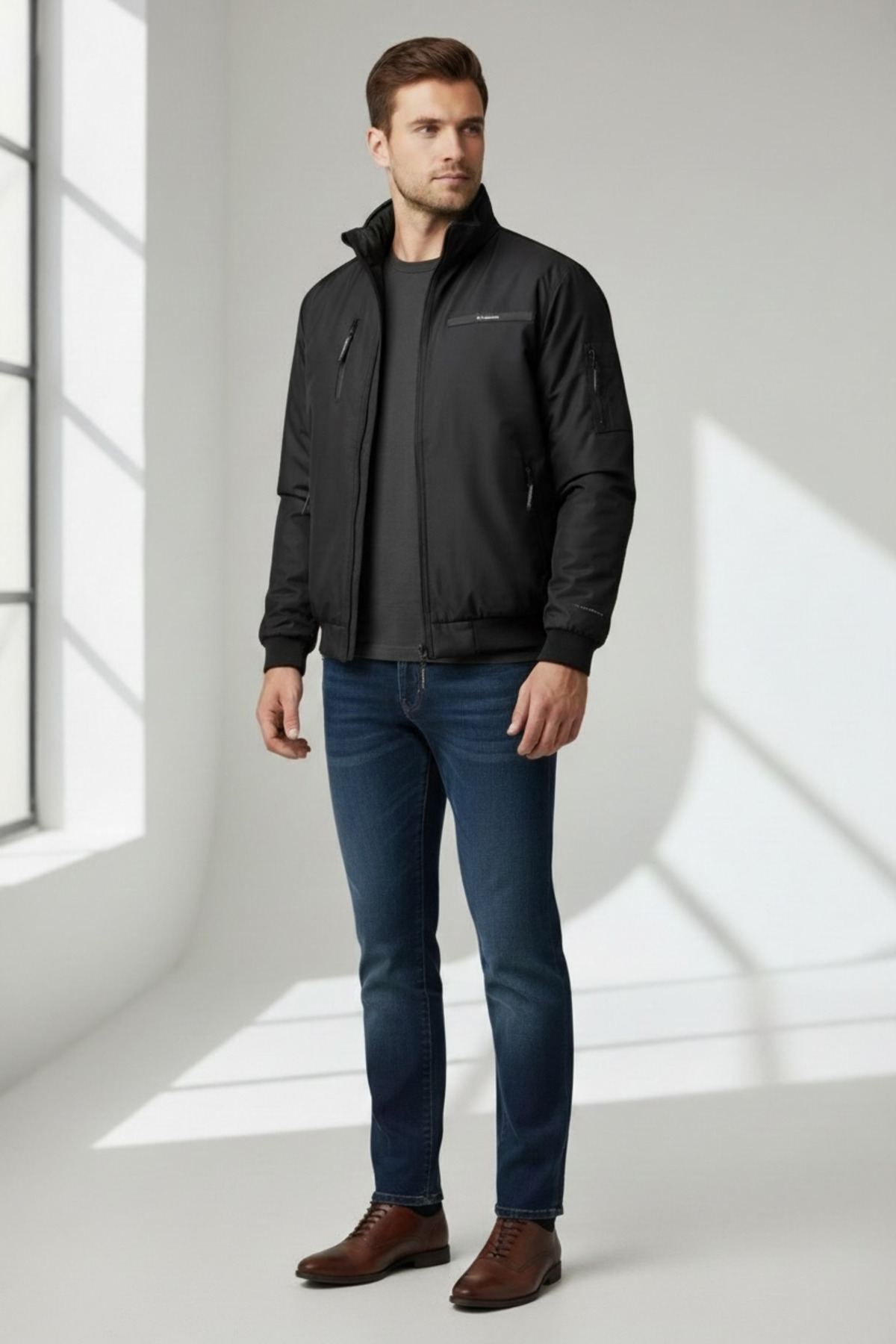 AtlasGiyim  Yeni Sezon Erkek Hafif Kışlık Mevsimlik Mont