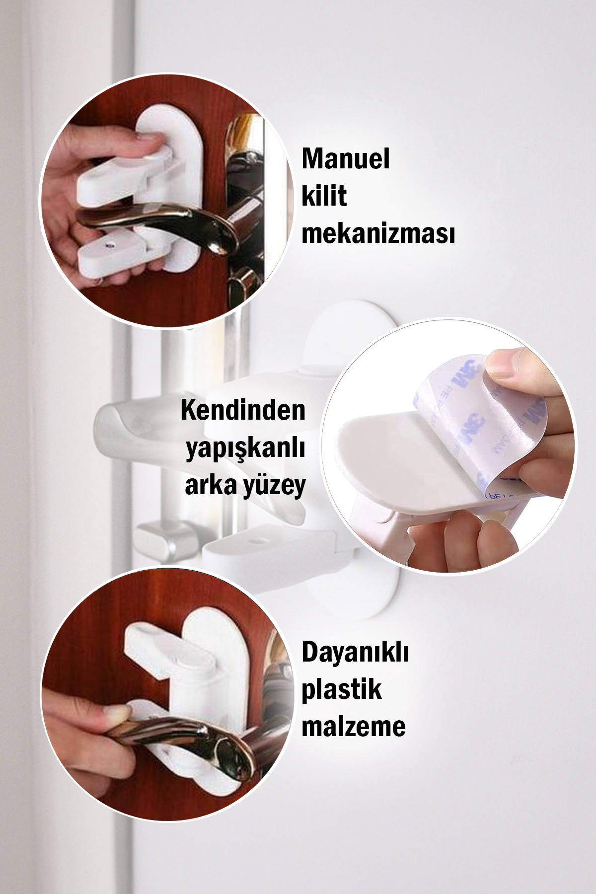 omilife Manuel Çocuk Kapı Kilidi Kendinden Yapışkanlı Bebek Emniyet Kilidi Pratik Çok Fonksiyonlu Kilit fotoğrafı 6 (önizleme)