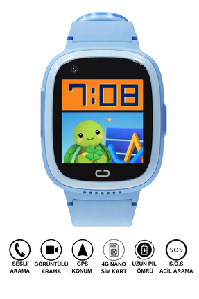 You Watch Akıllı Çocuk Saati Sesli ve Görüntülü Görüşme İP68, Sim Kart Özelli...