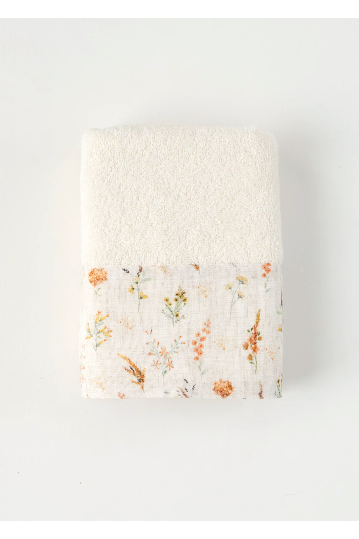 100% Cotton Floris Face Towel Cream (50x90 cm)