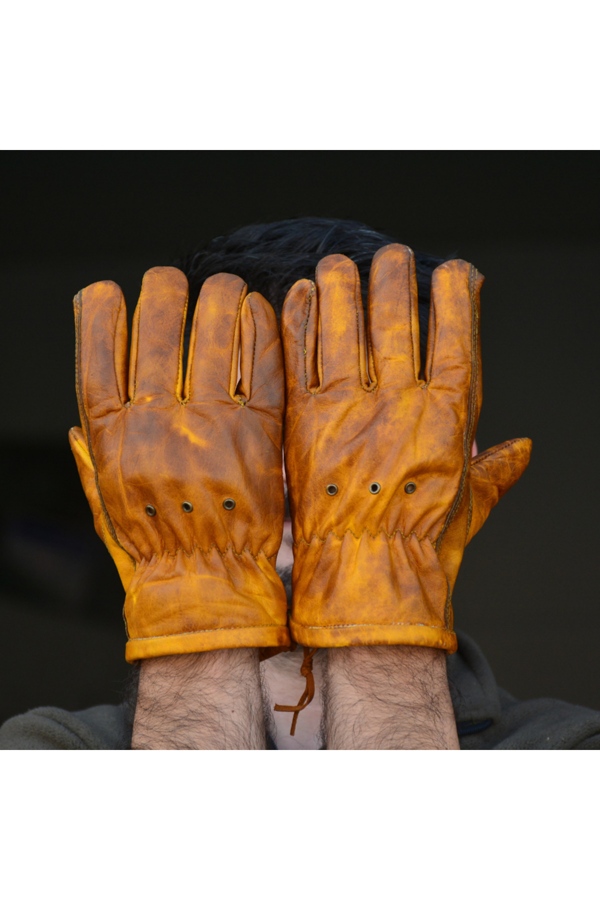 Craftman atölye Gerçek Deri Bushcraft Eldiven, Motorcu Eldiveni , Kamp ve İş Eldiveni görsel 2