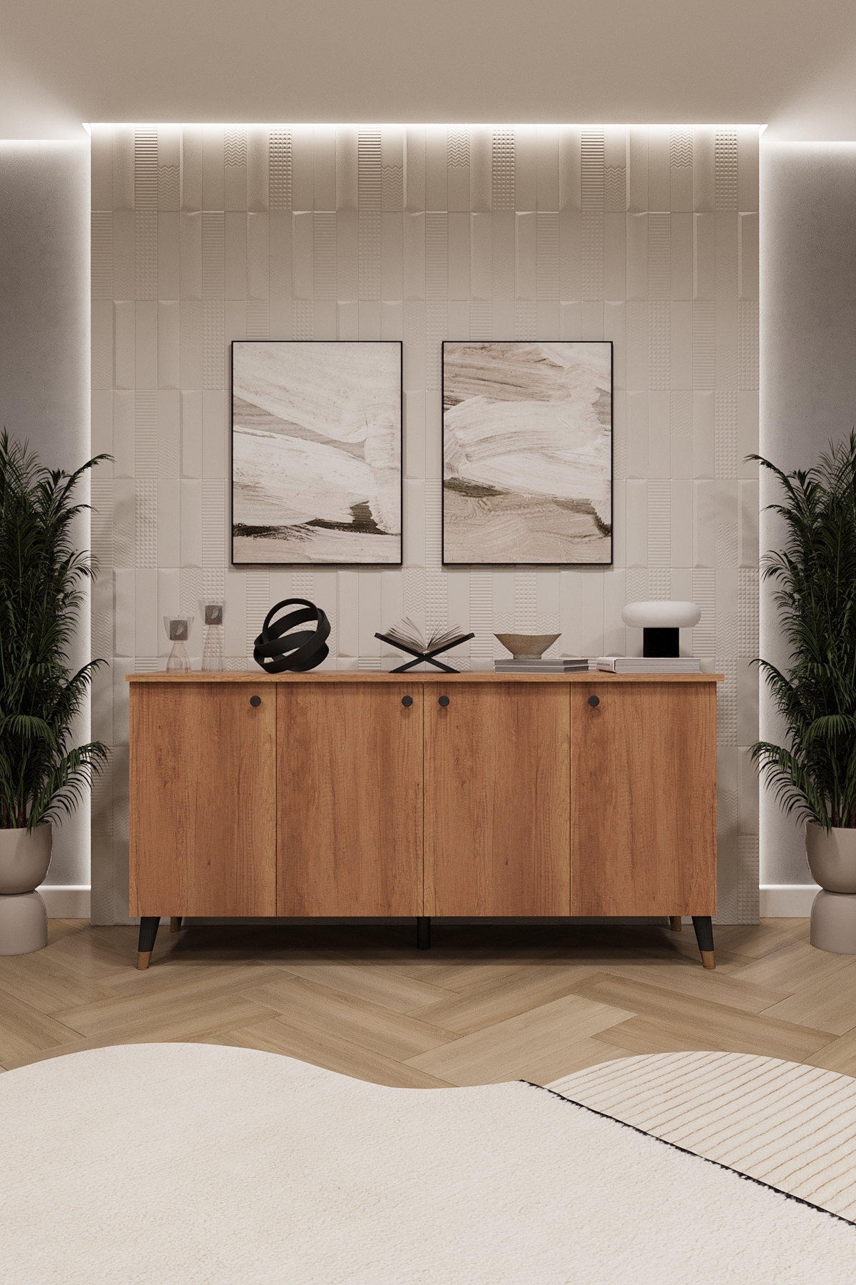 Luxury Console TV Unit 100% MDF Living Room and Dining Room Unit KNSL01