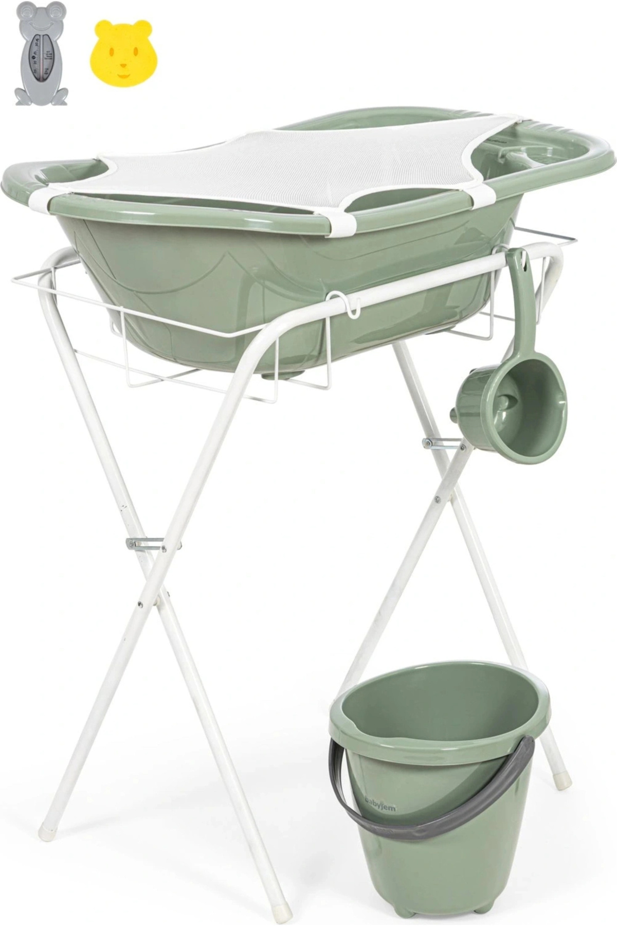 Babyjem Ayaklı Küvet Seti 7 Parça Soft Yeşil fotoğrafı 7 (önizleme)