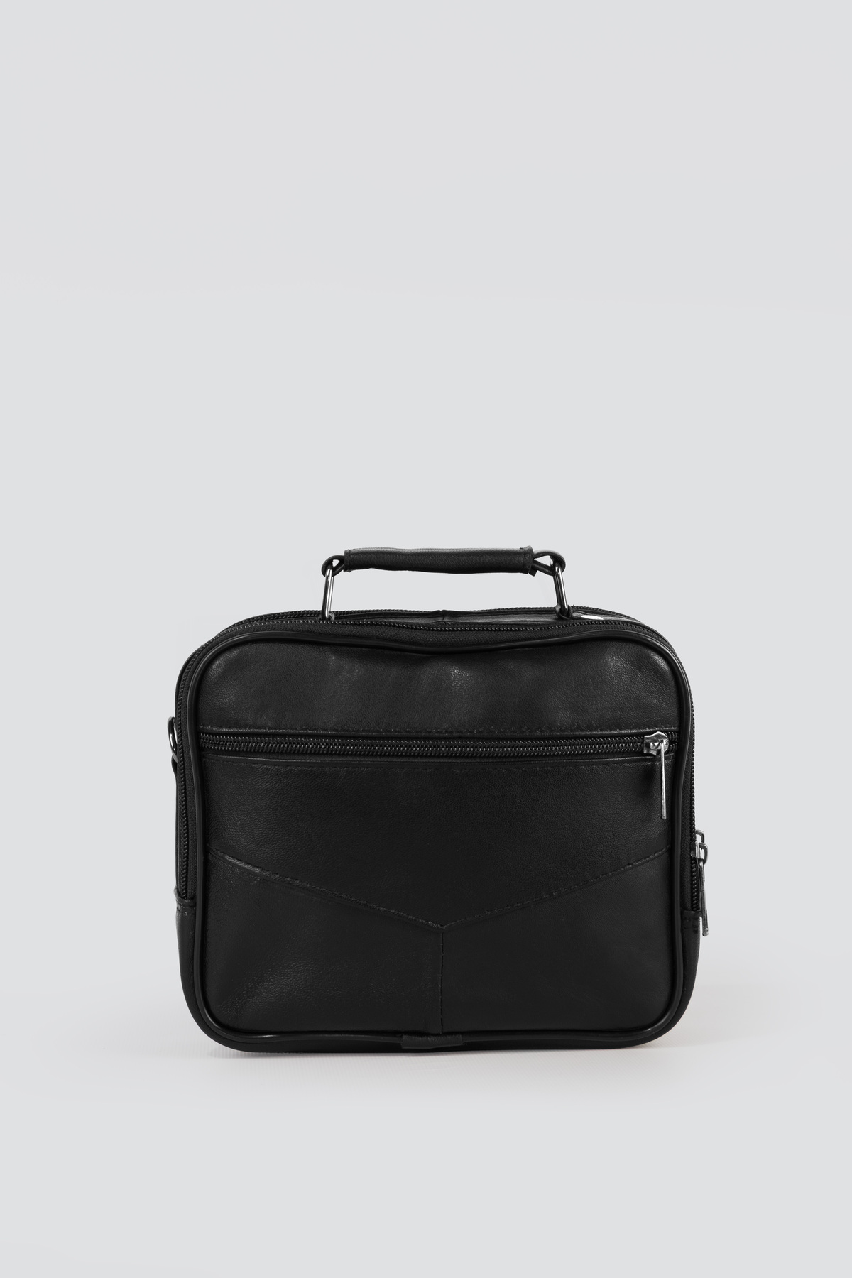 westbag Erkek Siyah Yatay Model Çelik Kasalı Hakiki Deri El Ve Omuz Çantası Orta Boy görsel 3